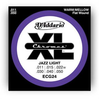 DAddario ECG24 Chromes Flat Wound, Jazz Light, 11-50