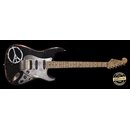 Luxxtone Guitars Choppa S - black over red - peace sign