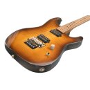 Luxxtone Guitars El Machete - Chevron Flame Maple Top Amber Burst E-Gitarre