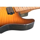 Luxxtone Guitars El Machete - Chevron Flame Maple Top Amber Burst E-Gitarre